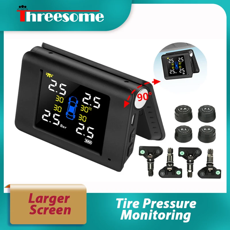 TPMS LED color Large screen USB and Solar Power Charge Tire Pressure Alarm Monitoring System 4 Built-in or External Sensor LCD
TPMS LED color Large screen USB and Solar Power Charge Tire Pressure Alarm Monitoring System 4 Built-in or External Sensor LCD