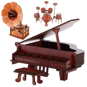 3Pcs Wooden Musical instrument Puzzle Diy Piano phonograph Drum Model Building Toy Home Decor Gifts
3Pcs Wooden Musical instrument Puzzle Diy Piano phonograph Drum Model Building Toy Home Decor Gifts