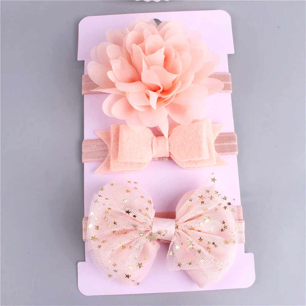 3pcs/set Elastic Flower Headbands for Baby Girls Hair Accessories Baby Girls Bows Nylon Turban Skinny Stretchy Rubber Hair Band
3pcs/set Elastic Flower Headbands for Baby Girls Hair Accessories Baby Girls Bows Nylon Turban Skinny Stretchy Rubber Hair Band