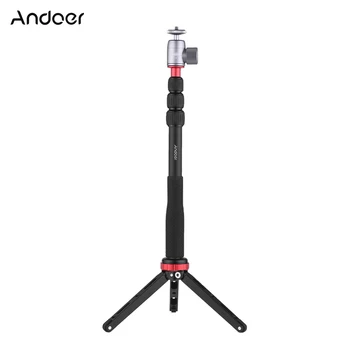 Andoer Ultimate 4-Section Extendable Selfie Stick with Mini Tabletop Tripod & Mini Ball Head for Canon Nikon DSLR ILDC Camera
Andoer Ultimate 4-Section Extendable Selfie Stick with Mini Tabletop Tripod & Mini Ball Head for Canon Nikon DSLR ILDC Camera