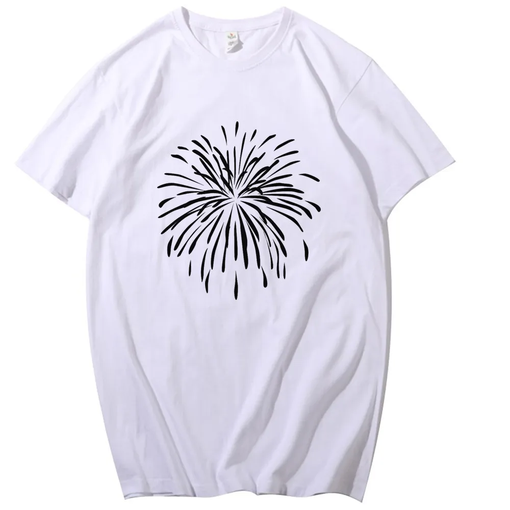 New printed short-sleeved round neck firework pattern tops unisex minimalist summer sports T-shirt Harajuku cotton t-shirt
New printed short-sleeved round neck firework pattern tops unisex minimalist summer sports T-shirt Harajuku cotton t-shirt