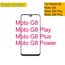 Couvercle d'écran tactile LCD pour Motorola Moto G8 Play Power Plus, 10 pièces/lot, lentille extérieure en verre, panneau tactile avec colle OCA=