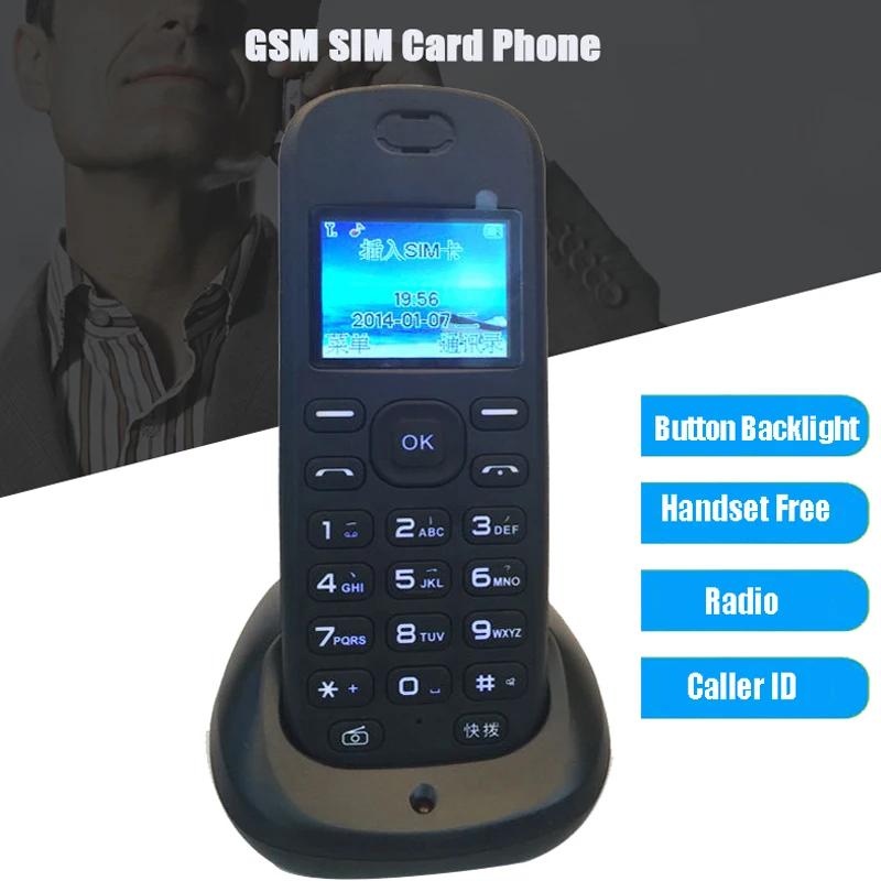 GSM 2G 3G 4G Cordless Phone Support SIM Card Wireless Phones With SMS Backlight Colorful Screen Fixed Telephone For Home | Компьютеры и