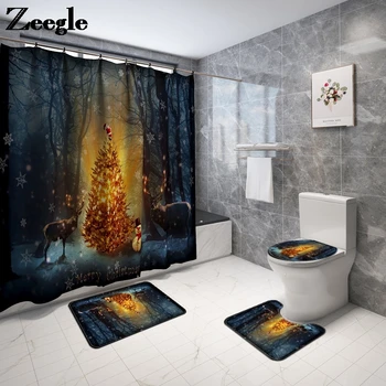 Bath Mat And Shower Curtain Anti Slip Absorbent Rug for Bathroom Toilet Cover Pad And Foot Carpet Set 4PCS
Bath Mat And Shower Curtain Anti Slip Absorbent Rug for Bathroom Toilet Cover Pad And Foot Carpet Set 4PCS