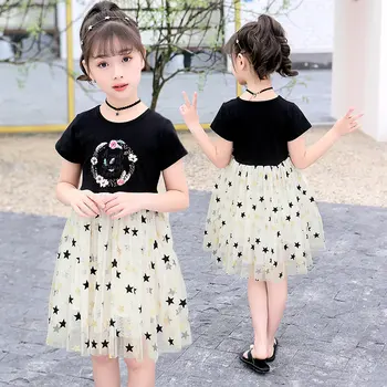 Girls Dress Summer Sequin Gold Star Dress Girls Round Neck Short Sleeve Mesh Star Butterfly Dress Baby Kids Girls Print Clothing
Girls Dress Summer Sequin Gold Star Dress Girls Round Neck Short Sleeve Mesh Star Butterfly Dress Baby Kids Girls Print Clothing
