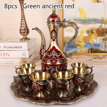 EU Style Home Vintage Wine Pot Cup Tray Set Cabinet Ornament Decoration Luxury Antique Generation Trumpet Rose Wine Set
EU Style Home Vintage Wine Pot Cup Tray Set Cabinet Ornament Decoration Luxury Antique Generation Trumpet Rose Wine Set