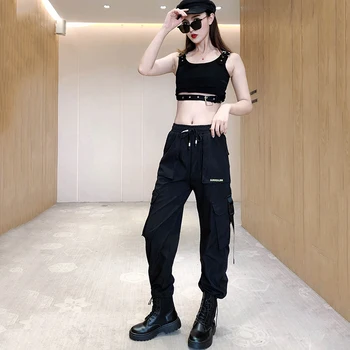 Women's Black High Waist Cargo Pants Loose Streetwear BF Sports Pants Spring Summer Black Casual Ribbon Trousers
Women's Black High Waist Cargo Pants Loose Streetwear BF Sports Pants Spring Summer Black Casual Ribbon Trousers