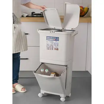 2 Layer Classification Trash Can Kitchen Plastic Dustbin Wet and Dry Push Button Recycle Stacked Sorting Rubbish Bin With Wheel
2 Layer Classification Trash Can Kitchen Plastic Dustbin Wet and Dry Push Button Recycle Stacked Sorting Rubbish Bin With Wheel