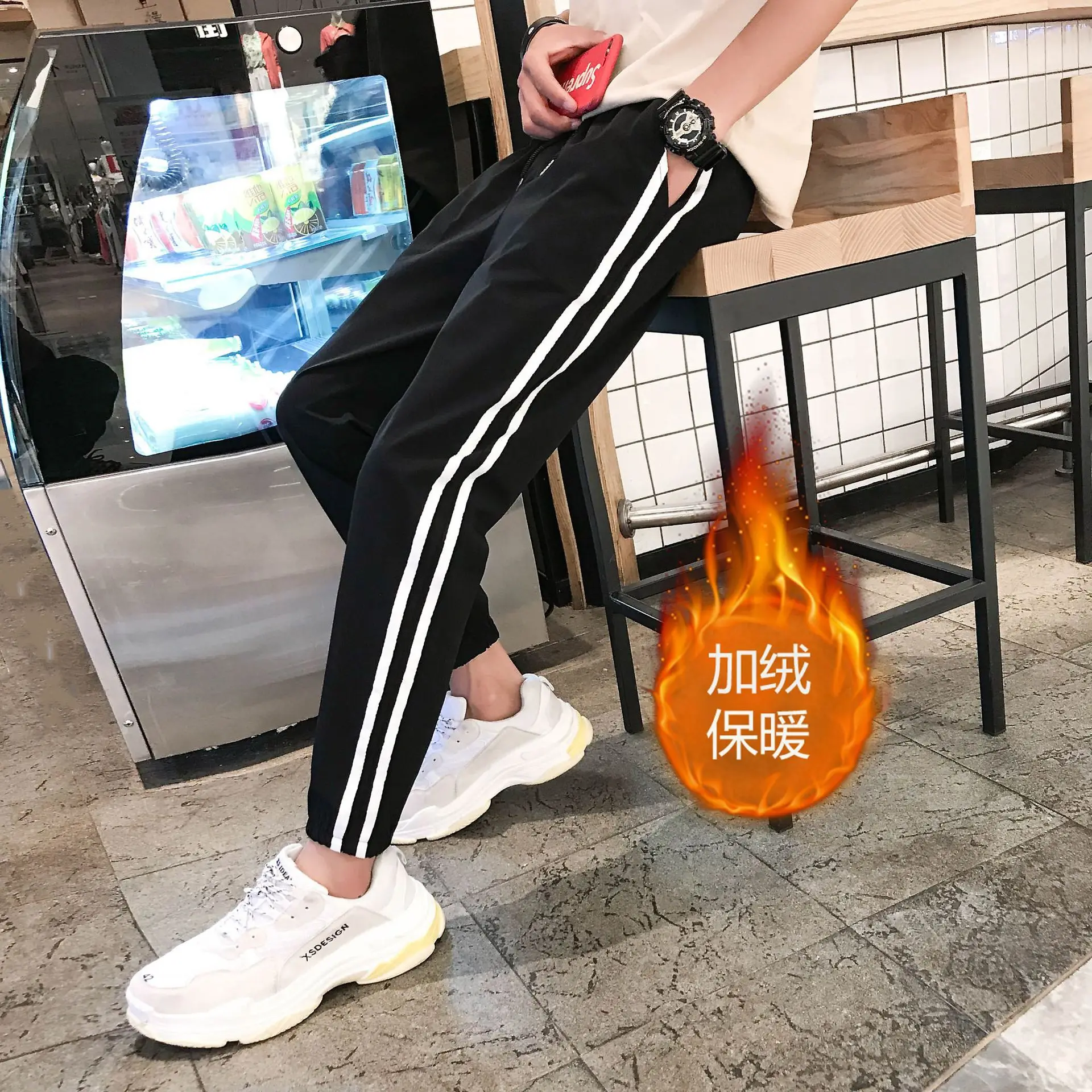 Brushed And Thick Autumn And Winter Athletic Pants Two Bar Special Offer Street Vendor Work Non-Magnetic Korean-style Loose Casu
Brushed And Thick Autumn And Winter Athletic Pants Two Bar Special Offer Street Vendor Work Non-Magnetic Korean-style Loose Casu