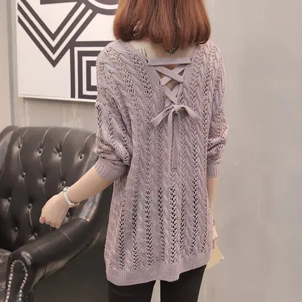 2019 Spring&autumn Sweater Jacket Women's New Solid Color Openwork Sweater Loose Pullover Knitted Women's Thin Blouse
2019 Spring&autumn Sweater Jacket Women's New Solid Color Openwork Sweater Loose Pullover Knitted Women's Thin Blouse