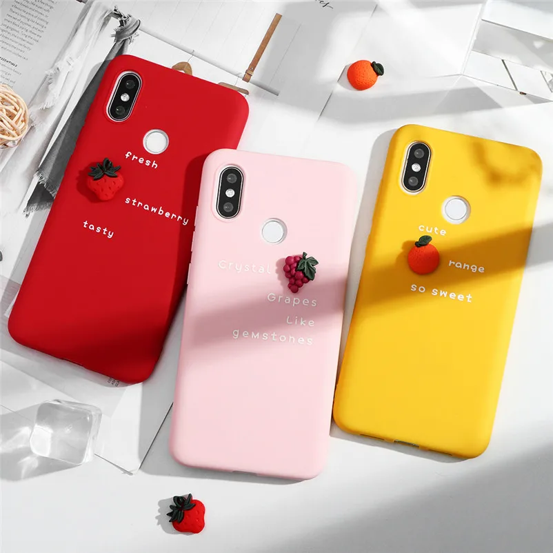 3D фрукты Клубника виноград силиконовый чехол для телефона Xiaomi Redmi 6A 7A 8A 4A 5 Plus S2 Y2 K20
