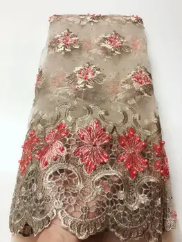 gold Lace Fabric Embroidered with Nigerian Fabric Lace for Wedding High Quality French Tulle Lace Fabric with Beads FJU22 
gold Lace Fabric Embroidered with Nigerian Fabric Lace for Wedding High Quality French Tulle Lace Fabric with Beads FJU22