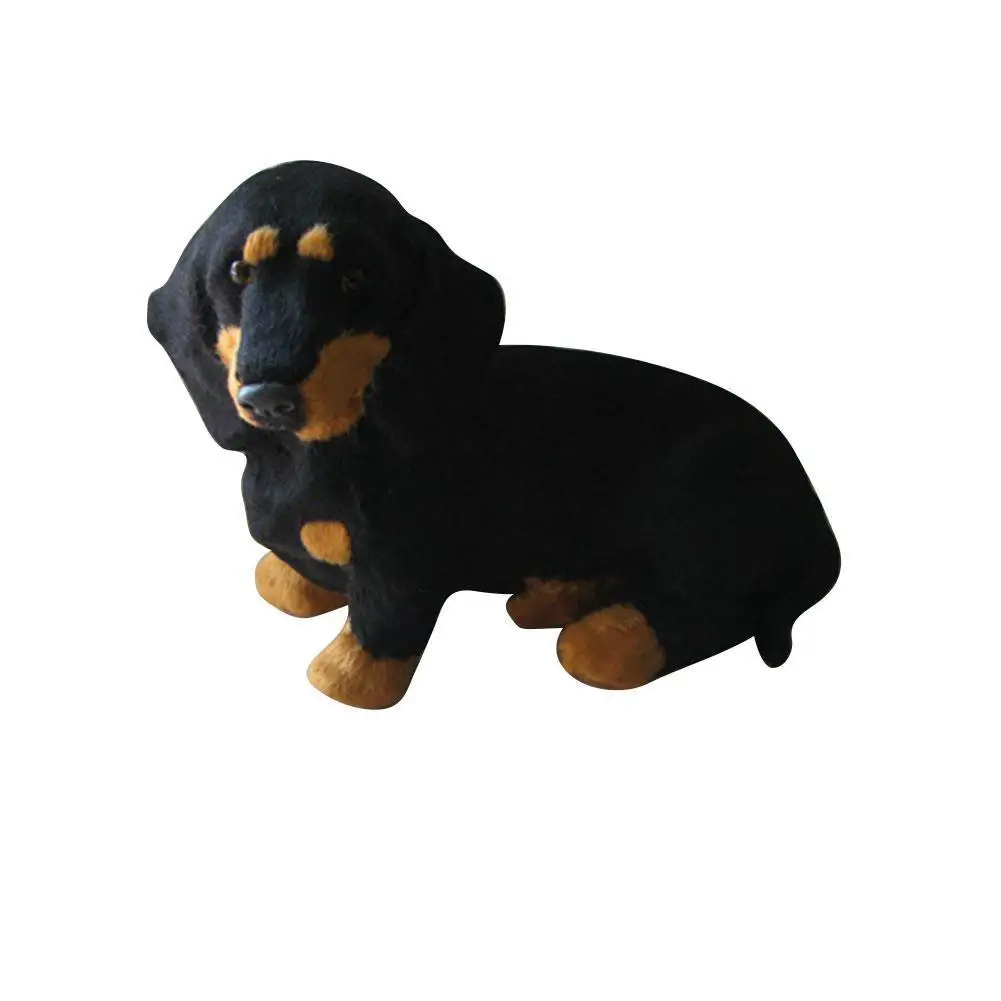 Фото Реалистичная игрушка-симулятор таксы собака щенок спутник мягкая подарок