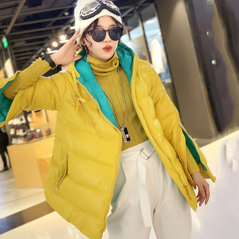2019 Bright Puffer Jacket Winter Outwear Women Parka Female Hooded Cotton Long Coat Thick Warm Plus Size Loose Overcoat MY93 
2019 Bright Puffer Jacket Winter Outwear Women Parka Female Hooded Cotton Long Coat Thick Warm Plus Size Loose Overcoat MY93