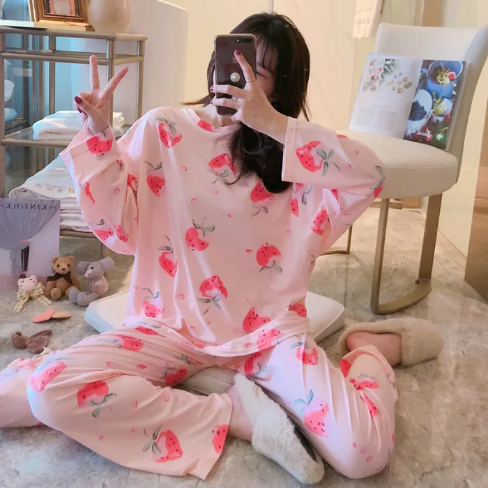 Spring And Autumn Pajamas Women's Autumn Long Sleeve Loose-Fit Korean-style Cute Printed Set Send Cloth Bag 170G Qmilch M -Xxl
Spring And Autumn Pajamas Women's Autumn Long Sleeve Loose-Fit Korean-style Cute Printed Set Send Cloth Bag 170G Qmilch M -Xxl