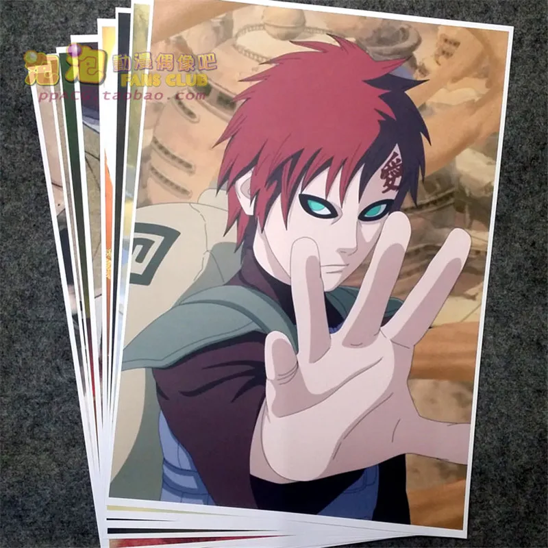 8 шт./компл. аниме повязка на голову Sabaku no Gaara постер фигурка настенные картины для