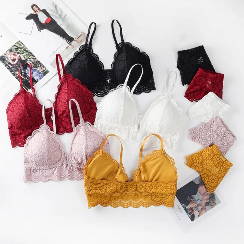 French Lace Bra Underwear Feminine Front Buckle Wire Free Ladies Underwear Suit
French Lace Bra Underwear Feminine Front Buckle Wire Free Ladies Underwear Suit