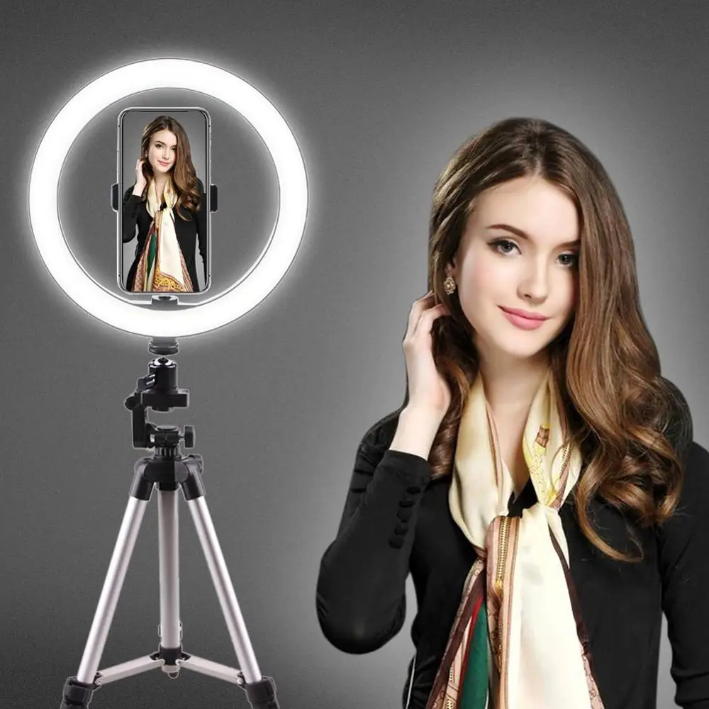 LED Camera Ring Light Remote Control10inch Selfie Ring Light with 39.40inch Tripod Stand & Phone Holder for Makeup Live Stream
LED Camera Ring Light Remote Control10inch Selfie Ring Light with 39.40inch Tripod Stand & Phone Holder for Makeup Live Stream