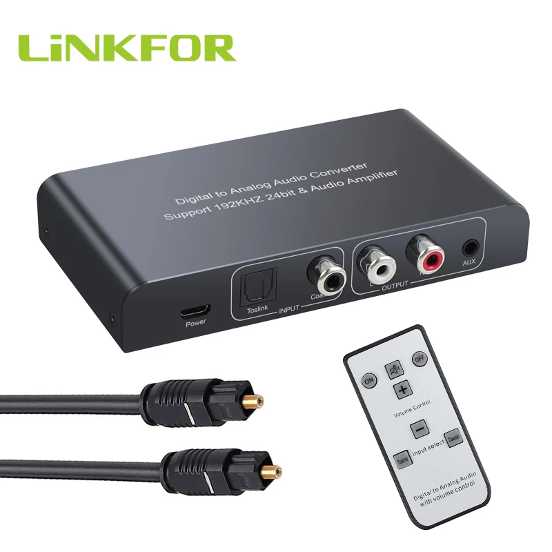 LiNKFOR Digital to Analog Audio Converter with IR DAC Digital to Analog Audio Converter Support Volume Control Mute ON or Off
LiNKFOR Digital to Analog Audio Converter with IR DAC Digital to Analog Audio Converter Support Volume Control Mute ON or Off