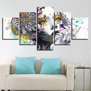 5 Pieces Psychedelic Girl with Flower Pictures Canvas Paintings Wall Art Interior Poster Print Picture Living Room Home Decor
5 Pieces Psychedelic Girl with Flower Pictures Canvas Paintings Wall Art Interior Poster Print Picture Living Room Home Decor