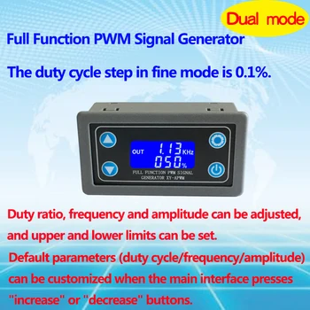 Full Function PWM Pulse Frequency Duty Ratio Adjustable Module Square Wave Rectangular Wave Signal Generator XY-APWM
Full Function PWM Pulse Frequency Duty Ratio Adjustable Module Square Wave Rectangular Wave Signal Generator XY-APWM