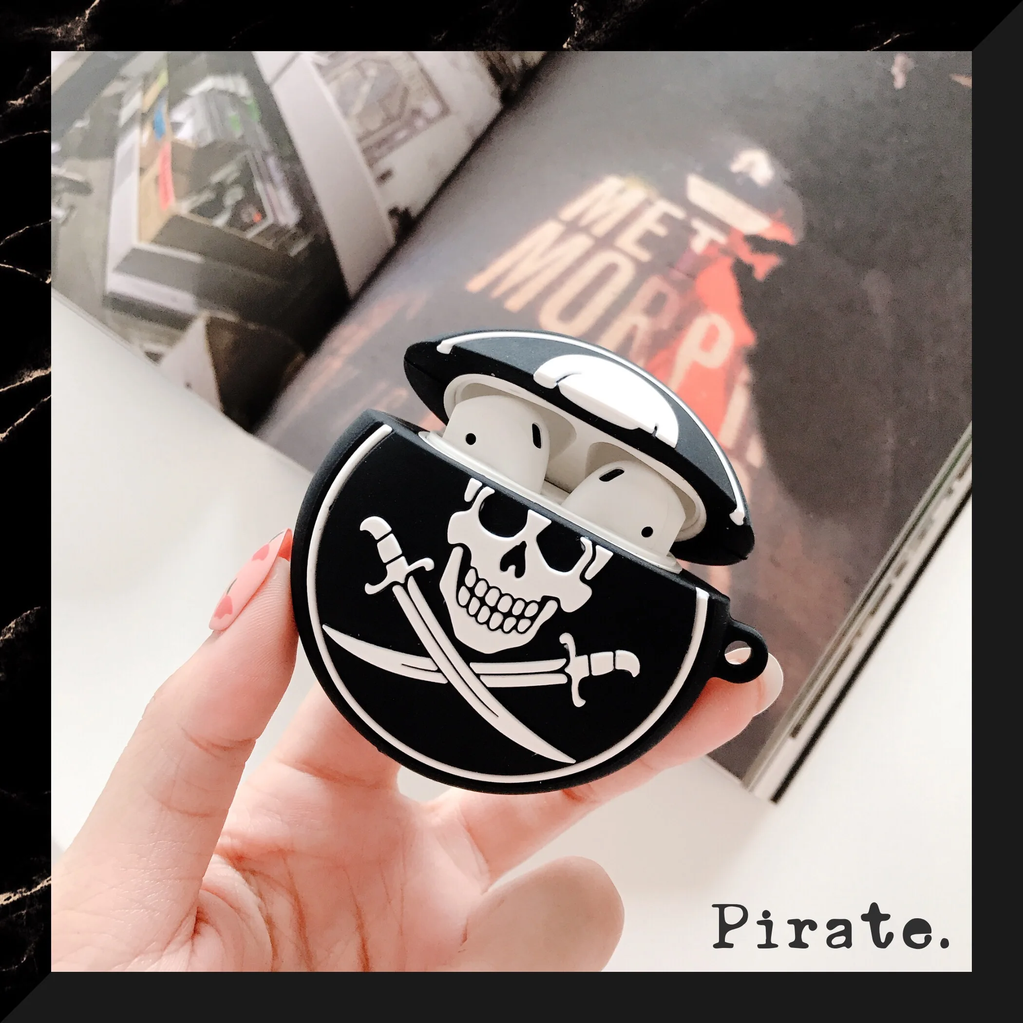 pirate skeleton Earphone Case for Airpods 2 Case for Apple Airpods Case Silicone bluetooth wireless Protective shell wite hook
pirate skeleton Earphone Case for Airpods 2 Case for Apple Airpods Case Silicone bluetooth wireless Protective shell wite hook