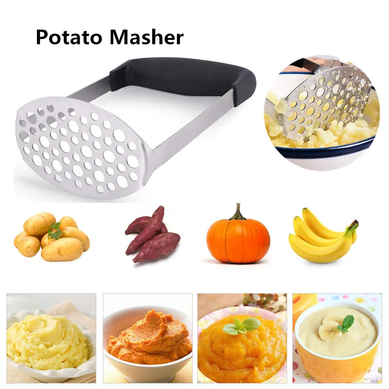 Stainless Steel Potato Masher Kitchen Tool Gadgets Long Handle Crusher Puree Pumpkin Banana Potato Presser
Stainless Steel Potato Masher Kitchen Tool Gadgets Long Handle Crusher Puree Pumpkin Banana Potato Presser