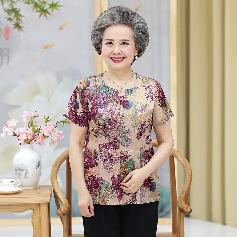 Mom Summer Wear Short Sleeve Set Middle Aged And Elderly People WOMEN'S Dress Young Grandma-Chinese Costume Two-Piece Set Old Ma
Mom Summer Wear Short Sleeve Set Middle Aged And Elderly People WOMEN'S Dress Young Grandma-Chinese Costume Two-Piece Set Old Ma