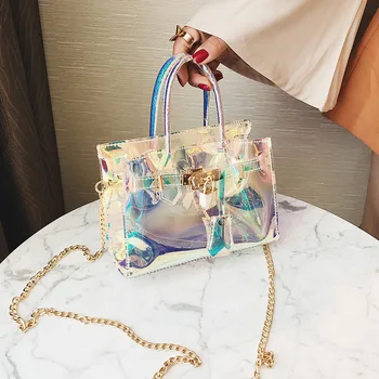 Transparent Square Female Shoulder Bag Shiny Portable Small Luxury Purses Crossbody Chain Bags for Women See Through Handbag 
Transparent Square Female Shoulder Bag Shiny Portable Small Luxury Purses Crossbody Chain Bags for Women See Through Handbag