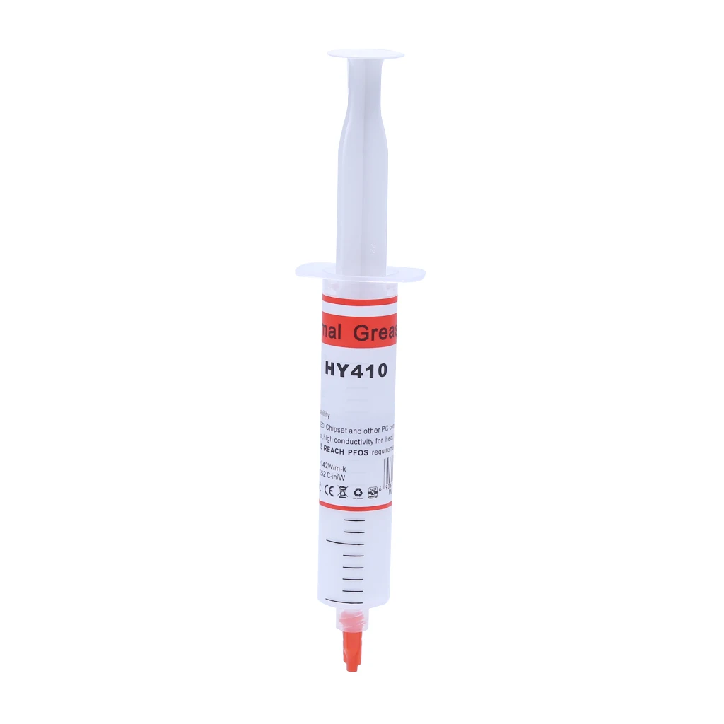 30G HY410-TU20 White Thermal Grease CPU Chipset Cooling Compound Silicone Paste Drop Ship
30G HY410-TU20 White Thermal Grease CPU Chipset Cooling Compound Silicone Paste Drop Ship