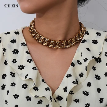 SHIXIN Punk Leopard Print Chain Necklace for Women Hip Hop Cuban Link Chain Short Choker Collar Necklaces Chunky Jewelry Collier
SHIXIN Punk Leopard Print Chain Necklace for Women Hip Hop Cuban Link Chain Short Choker Collar Necklaces Chunky Jewelry Collier