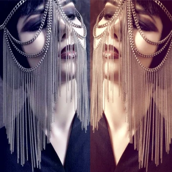 Stage Costumes Women Rave Nightclub Metal Chain Egyptian Style Mask Bar Nightclub Show Headdress Tassel Chain Headgear DT2006
Stage Costumes Women Rave Nightclub Metal Chain Egyptian Style Mask Bar Nightclub Show Headdress Tassel Chain Headgear DT2006