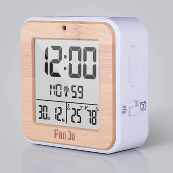 

FanJu Digital Alarm Clock LED Temperature Humidity Dual Alarm Auto Backlight Snooze Date Thermometer Desktop Table Clock