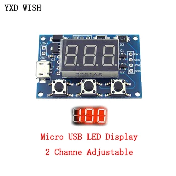 Micro USB Stepper Motor 2 Channel Adjustable PWM Signal Generator Duty Cycle Pulse Frequency Module Digital LED Display Tube
Micro USB Stepper Motor 2 Channel Adjustable PWM Signal Generator Duty Cycle Pulse Frequency Module Digital LED Display Tube
