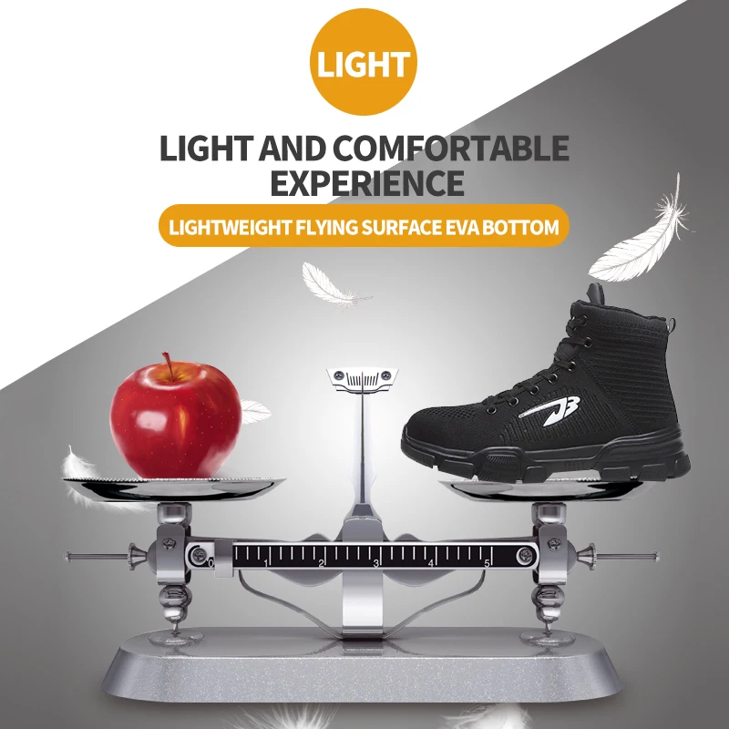 Men‘s Safety Shoes Steel Toe Work Boots Lightweight Puncture Proof Work Shoes Breathable Sneakers image 8