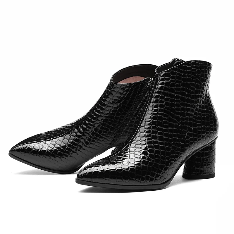 Plus 42 women's high heel ankle boots pointed toe Stone pattern short booties high quality elegant ladies autumn dress shoes HOT
Plus 42 women's high heel ankle boots pointed toe Stone pattern short booties high quality elegant ladies autumn dress shoes HOT