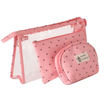 2019 Group Cosmetic Bag 1 Pvc Bag 2 Small Canvas Bags Inside Dot Printing Blue Pink Makeup Bag Organizer Travel bag zip open
2019 Group Cosmetic Bag 1 Pvc Bag 2 Small Canvas Bags Inside Dot Printing Blue Pink Makeup Bag Organizer Travel bag zip open