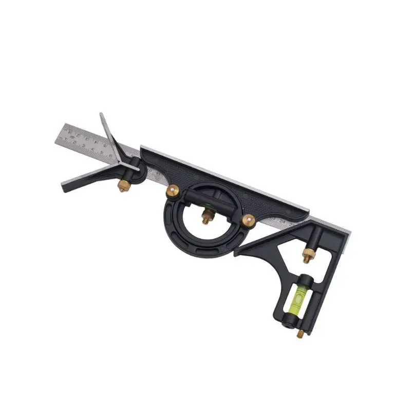300mm/12" Stainless Steel Multifunction Protractor Angle Ruler Depth Height Marking Spirit Level Gauge Ruler Measure Tools
300mm/12" Stainless Steel Multifunction Protractor Angle Ruler Depth Height Marking Spirit Level Gauge Ruler Measure Tools