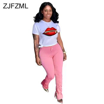 Mouth Lip Print Two Piece Sweat Suit Summer Club Outfit O Neck Short Sleeve Top And Ruched Sweatpant Casual 2 Piece Matching Set
Mouth Lip Print Two Piece Sweat Suit Summer Club Outfit O Neck Short Sleeve Top And Ruched Sweatpant Casual 2 Piece Matching Set