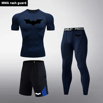 Batman Men's Clothing Short 3Piece Set Compression Tights Quick dry MMA tactical shirt Bodybuilding Top sports T-shirt leggings
Batman Men's Clothing Short 3Piece Set Compression Tights Quick dry MMA tactical shirt Bodybuilding Top sports T-shirt leggings