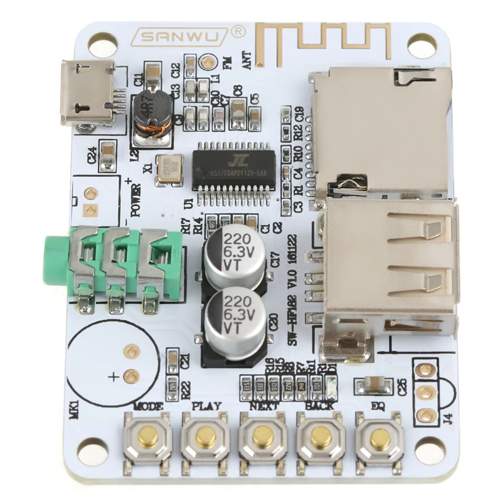 SOONHUA Wireless BT 4.1 Audio Receiver Module Lossless Car Speaker Amplifier Circuit Board Audio Receiver Modules 5V DC
SOONHUA Wireless BT 4.1 Audio Receiver Module Lossless Car Speaker Amplifier Circuit Board Audio Receiver Modules 5V DC
