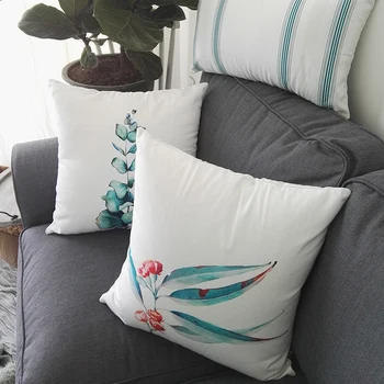 DUNXDECO Cushion Cover Decorative Pillow Case Nordic Country Style Green Plants Print Spring Housse de coussin Sofa Chair Decor 
DUNXDECO Cushion Cover Decorative Pillow Case Nordic Country Style Green Plants Print Spring Housse de coussin Sofa Chair Decor