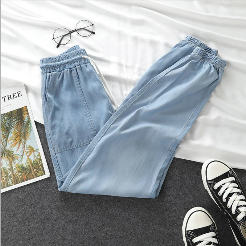 2020 New Women's Jeans Korean Version Of Tencel Summer Loose High Waist Casual Corset Harem Pants Plus Size Mujer Streetwear
2020 New Women's Jeans Korean Version Of Tencel Summer Loose High Waist Casual Corset Harem Pants Plus Size Mujer Streetwear