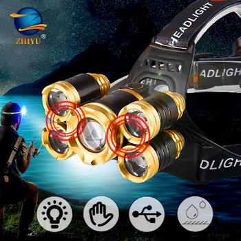 Powerful LED Headlamp Fishing Headlight 3/5 LED T6 Head Lamp with Sensor Waterproof Camping Head Torch Powered By 18650 Battery
Powerful LED Headlamp Fishing Headlight 3/5 LED T6 Head Lamp with Sensor Waterproof Camping Head Torch Powered By 18650 Battery