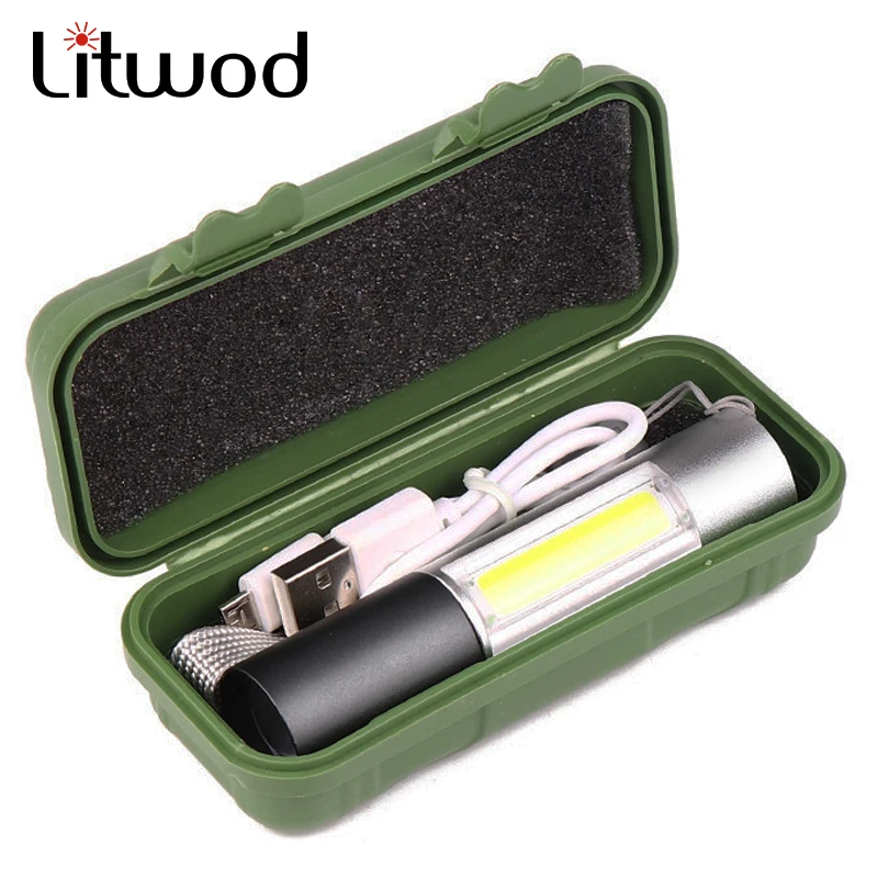 XPE+COB LED Flashlight ZOOM Torch Mini Portable Working lamp USB Rechargeable Builld-in 14500 Battery Outdoor Camping light | Освещение