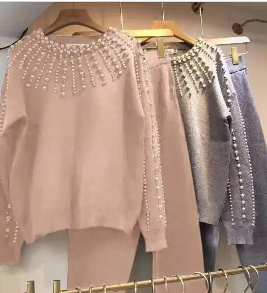 Women Sweater Suit Diamond Twisted O-neck Pullover Sweater with Trousers Knitted Two Piece Set
Women Sweater Suit Diamond Twisted O-neck Pullover Sweater with Trousers Knitted Two Piece Set