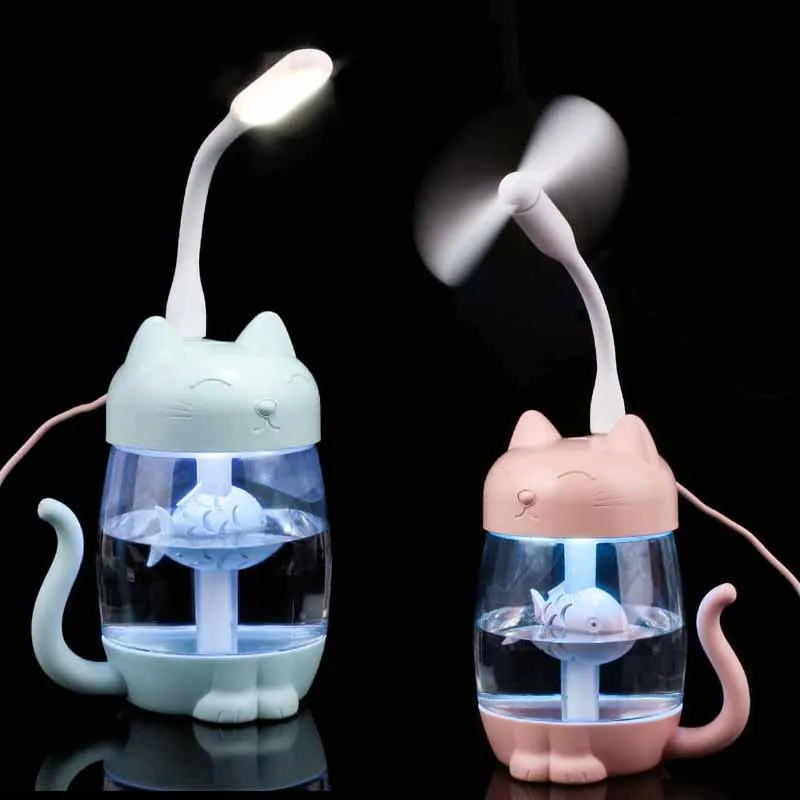 3 in 1 Ultrasonic Air Humidifier 350ML Cat USB Aroma Essential Oil Diffuser With LED Light Mini USB Fan for Home office
3 in 1 Ultrasonic Air Humidifier 350ML Cat USB Aroma Essential Oil Diffuser With LED Light Mini USB Fan for Home office
