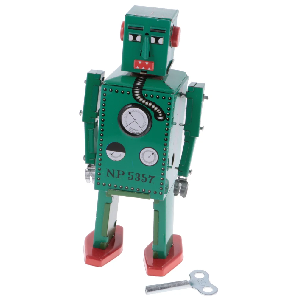 Vintage Wind Up Tin Toy Clockwork Metal Mechanical Walking Robot MS397 Gifts Vintage Wind Up Tin Toy Clockwork Metal Mechanical Walking Robot MS397 Gifts