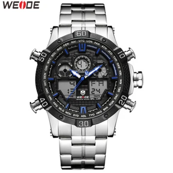 WEIDE Men Watch Reloj Hombre Back Light Alarm Digital Auto Date Chronograph Sport Quartz Analog Relogio Masculino Military Watch