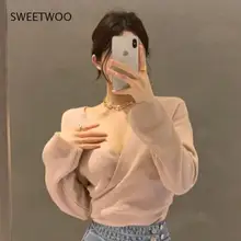 Pull Femme Gentle Slim Sexy Solid Blue Long Sleeve V Neck Knitted Sweaters Women Outwear Pullovers Knitwear Shirts Tops Wild
Pull Femme Gentle Slim Sexy Solid Blue Long Sleeve V Neck Knitted Sweaters Women Outwear Pullovers Knitwear Shirts Tops Wild